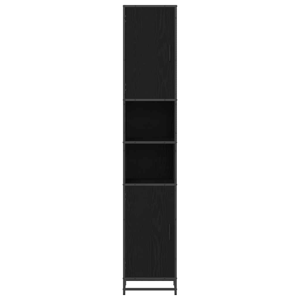 vidaXL Badezimmermöbel-Set Schwarz Eichen-Optik 35 x 37,5 x 188,5 cm