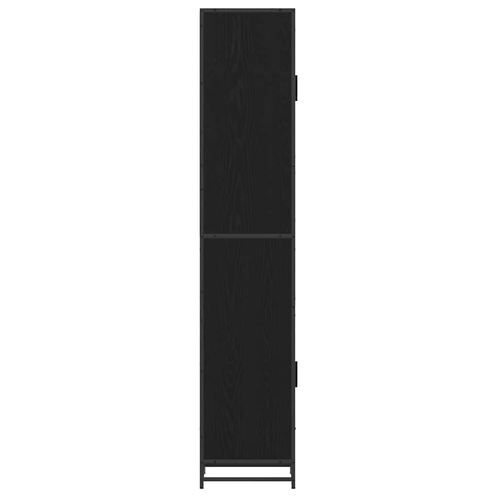 vidaXL Badezimmermöbel-Set Schwarz Eichen-Optik 35 x 37,5 x 188,5 cm