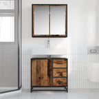 vidaXL Badezimmermöbel-Set mit Schubladen 2 pcs Altholz Holzwerkstoff