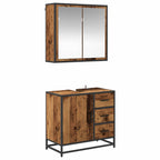 vidaXL Badezimmermöbel-Set mit Schubladen 2 pcs Altholz Holzwerkstoff