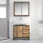 vidaXL Badezimmermöbel-Set mit Regal 2 pcs Artisan-Eiche Holzwerkstoff