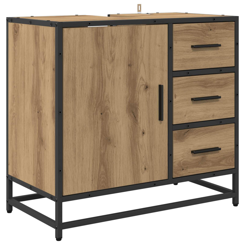 vidaXL Badezimmermöbel-Set mit Regal 2 pcs Artisan-Eiche Holzwerkstoff