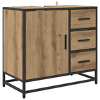 vidaXL Badezimmermöbel-Set mit Regal 2 pcs Artisan-Eiche Holzwerkstoff