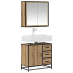 vidaXL Badezimmermöbel-Set mit Regal 2 pcs Artisan-Eiche Holzwerkstoff