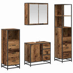 vidaXL Badezimmermöbel-Set mit Schubladen 4 pcs Altholz Holzwerkstoff