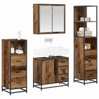 vidaXL Badezimmermöbel-Set mit Schubladen 4 pcs Altholz Holzwerkstoff