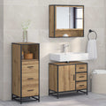 vidaXL Badezimmermöbel-Set mit Regal 3 pcs Artisan-Eiche Holzwerkstoff