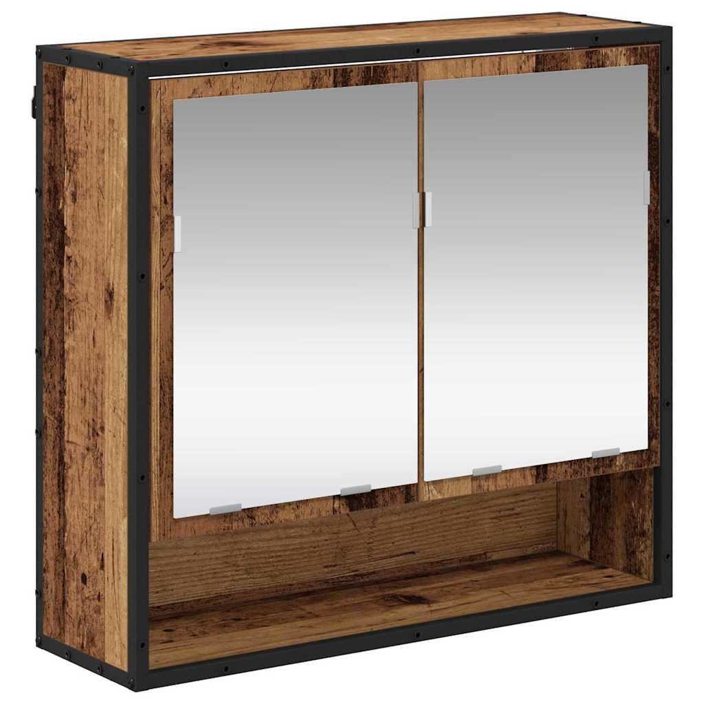 vidaXL Badezimmermöbel-Set mit Regal 3 pcs Altholz Holzwerkstoff