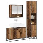 vidaXL Badezimmermöbel-Set mit Regal 3 pcs Altholz Holzwerkstoff