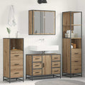 vidaXL Badezimmermöbel Set mit Tür 4 pcs Artisan-Eiche Holzwerkstoff