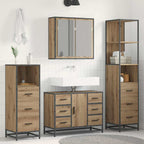 vidaXL Badezimmermöbel Set mit Tür 4 pcs Artisan-Eiche Holzwerkstoff