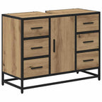 vidaXL Badezimmermöbel Set mit Tür 4 pcs Artisan-Eiche Holzwerkstoff