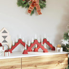 vidaXL Weihnachtskerzenbrücke mit 7 LEDs 3 pcs Rot 39,5 x 5 x 29 cm