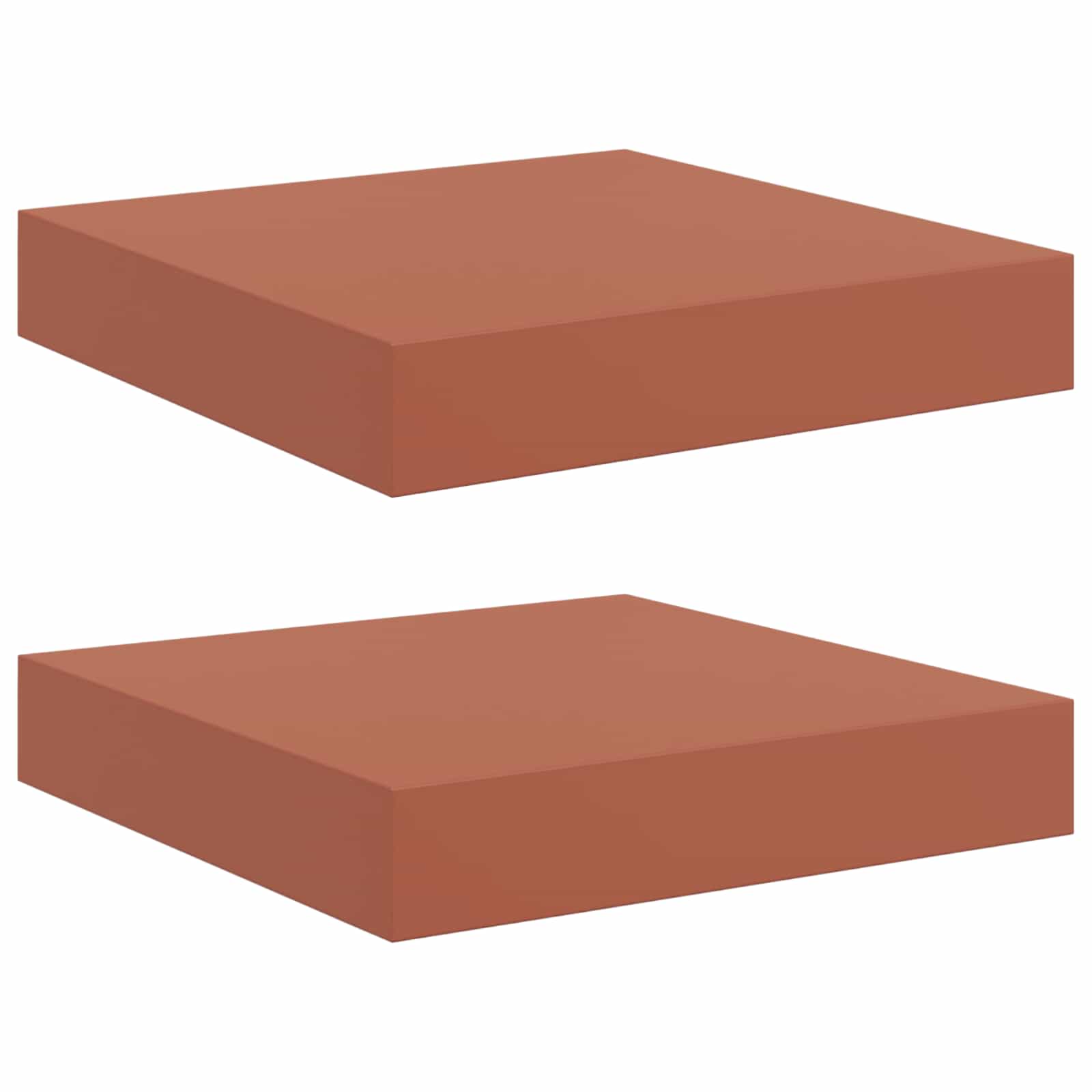 vidaXL Wandregal Wandmontiert 2 pcs Rot 23 x 23,5 x 4 cm Holzwerkstoff