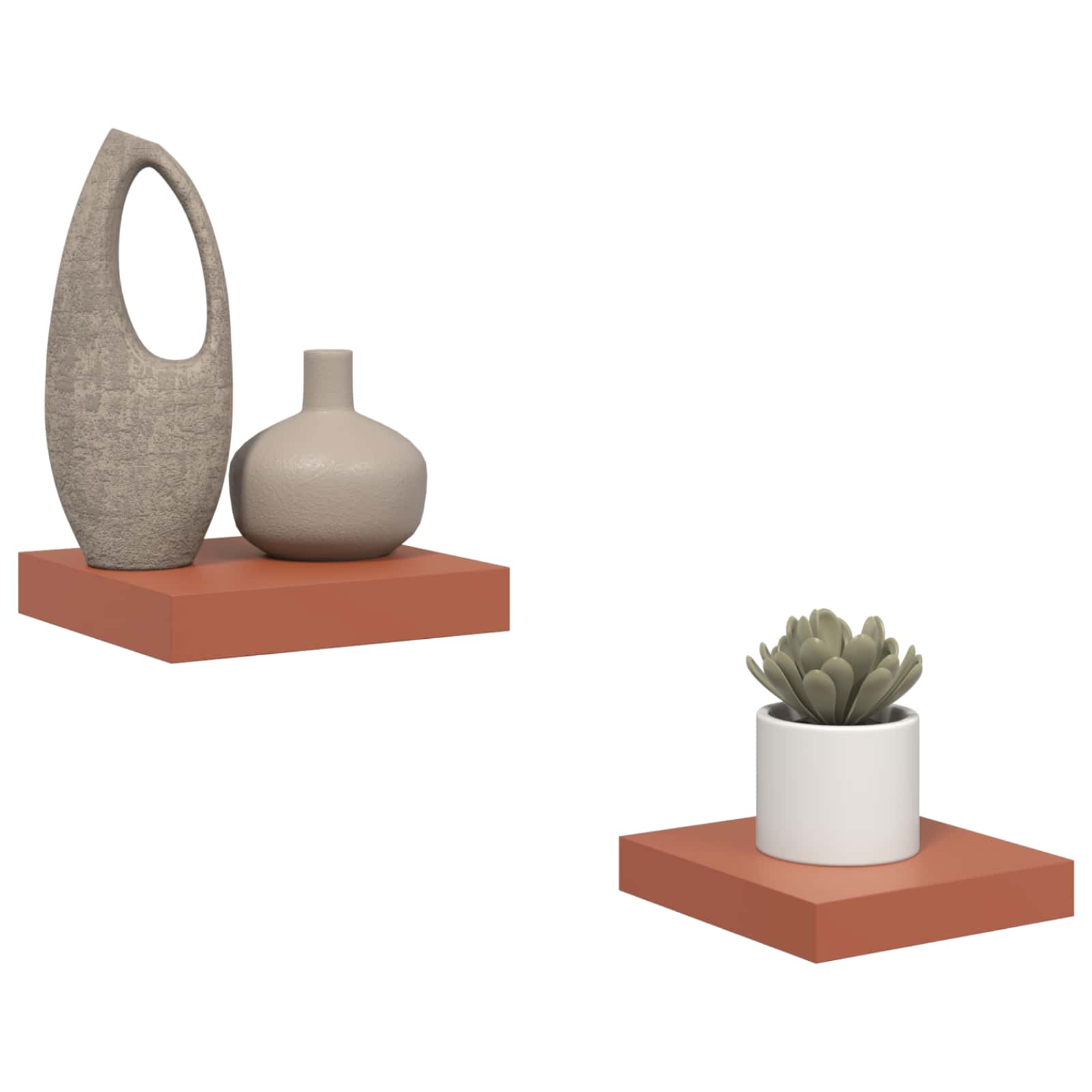 vidaXL Wandregal Wandmontiert 2 pcs Rot 23 x 23,5 x 4 cm Holzwerkstoff