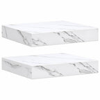 vidaXL Wandregal 2 pcs Weiß Marmor 23 x 23,5 x 4 cm Holzwerkstoff