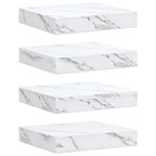 vidaXL Wandregal 4 pcs Weiß Marmor 23 x 23,5 x 4 cm Holzwerkstoff