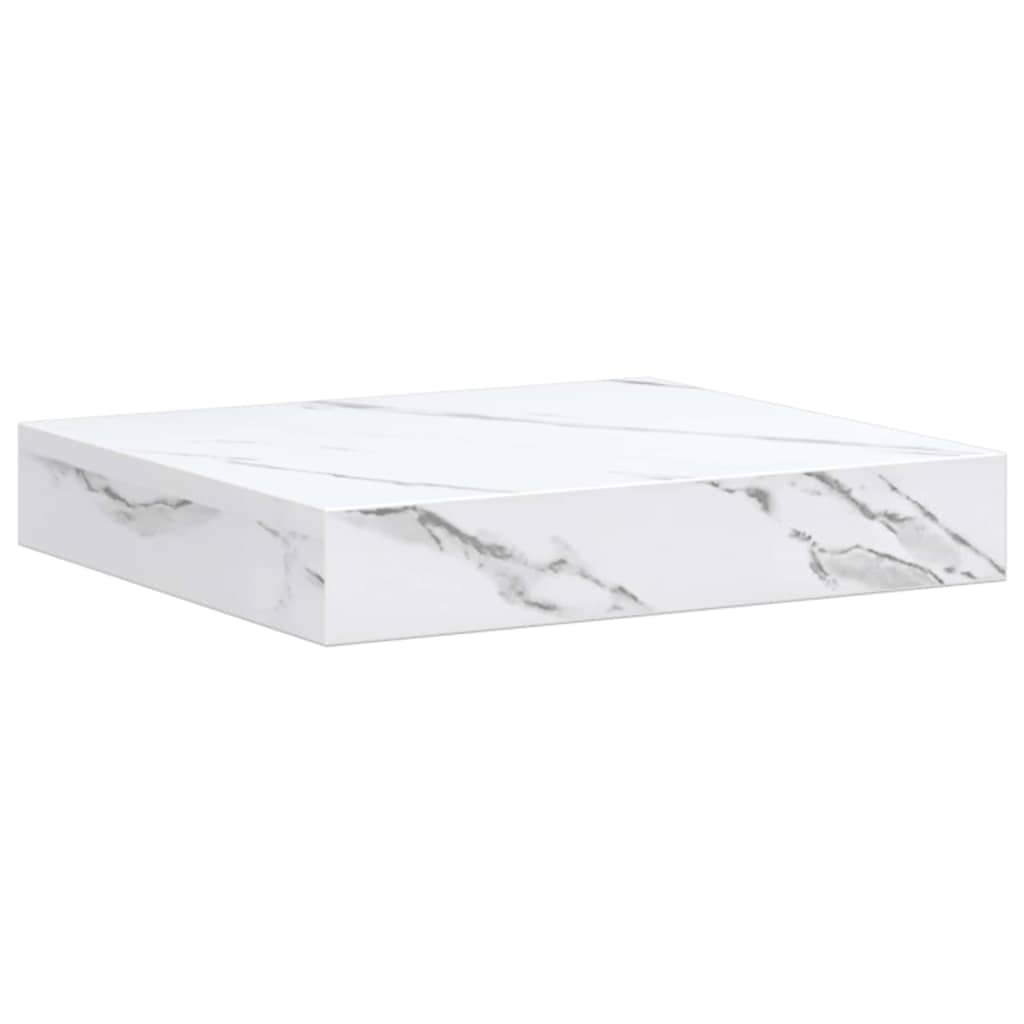 vidaXL Wandregal 4 pcs Weiß Marmor 23 x 23,5 x 4 cm Holzwerkstoff