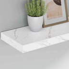 vidaXL Wandregal Wandmontiert Weiß Marmor 50 x 23 x 4 cm Holzwerkstoff