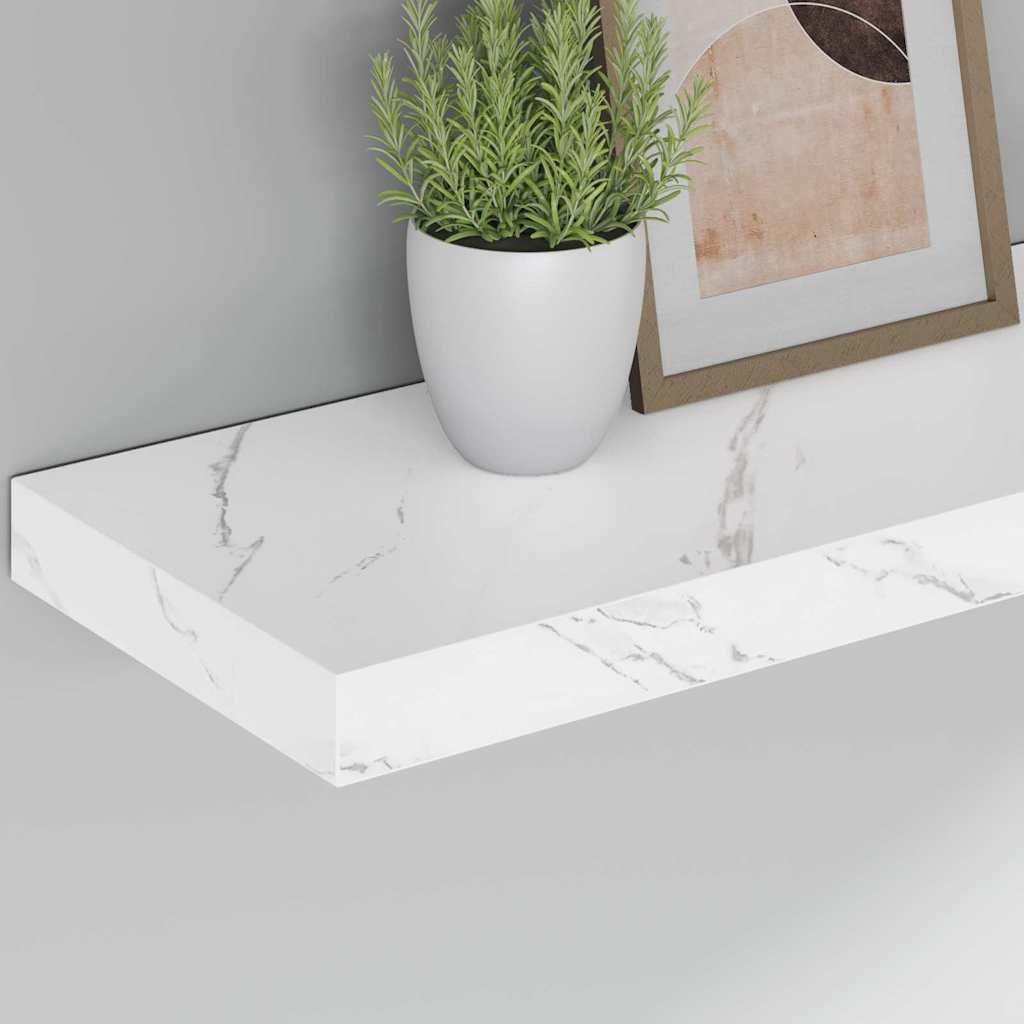 vidaXL Wandregal Wandmontiert Weiß Marmor 50 x 23 x 4 cm Holzwerkstoff