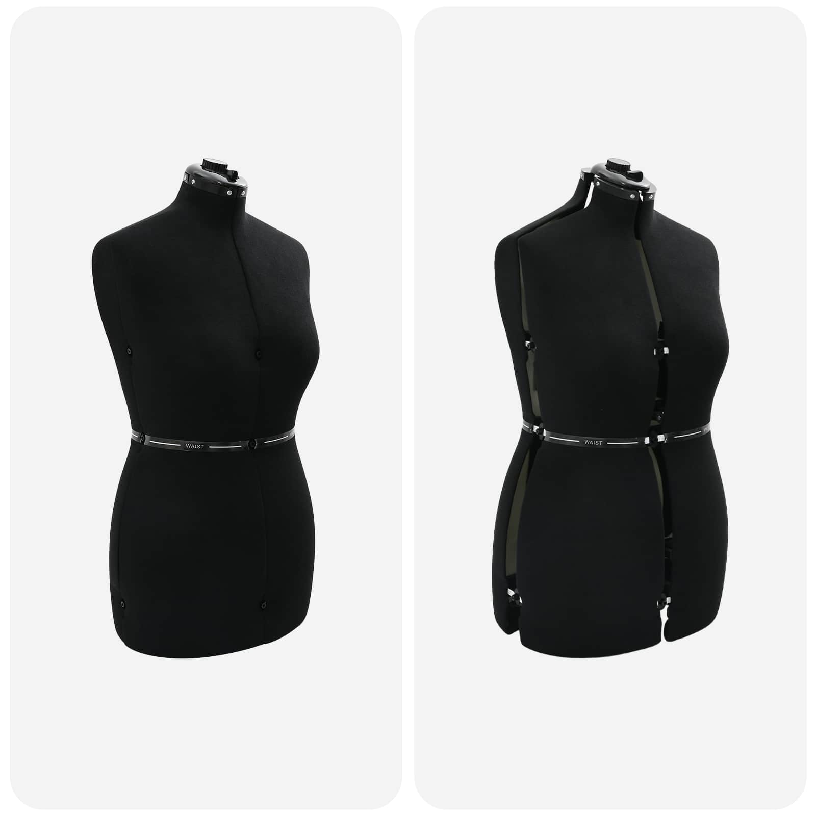 vidaXL Verstellbare Kleiderform für Damen Schwarz M Samt