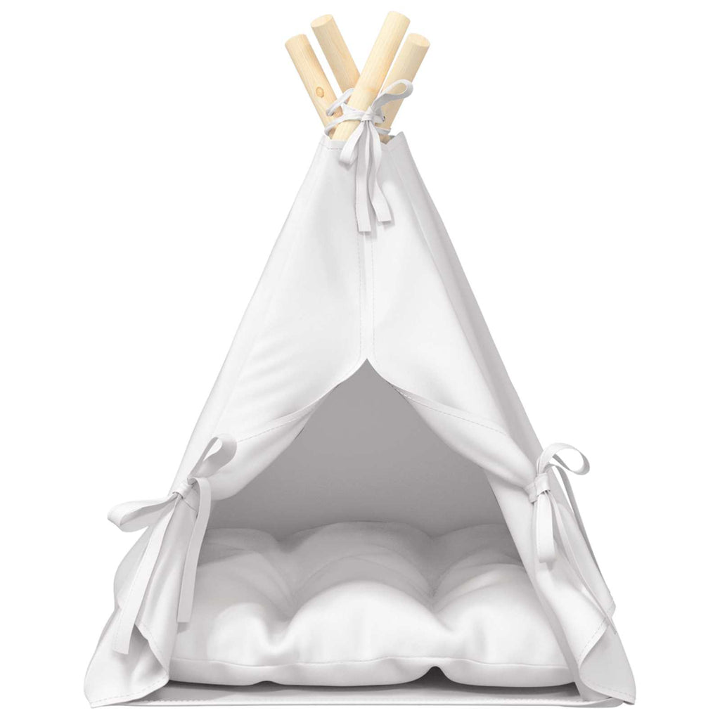 vidaXL Haustier-Tipi mit Kissen Weiß 40 x 40 x 50 cm Polyester