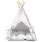 vidaXL Haustier-Tipi mit Kissen Weiß 40 x 40 x 50 cm Polyester