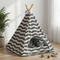 vidaXL Haustier-Tipi mit Kissen Weiß und Grau 40 x 40 x 50 cm