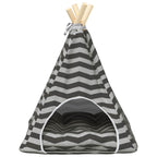 vidaXL Haustier-Tipi mit Kissen Weiß und Grau 40 x 40 x 50 cm