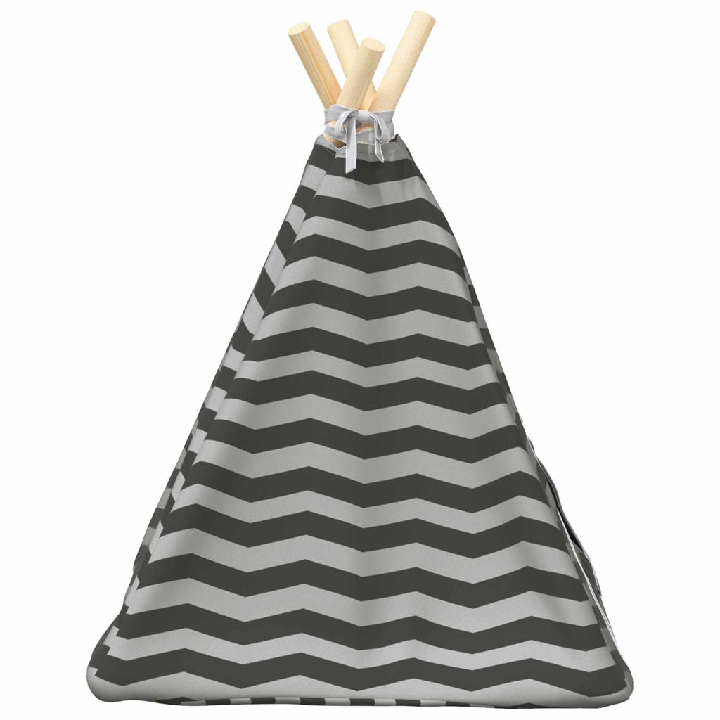 vidaXL Haustier-Tipi mit Kissen Weiß und Grau 40 x 40 x 50 cm