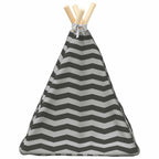 vidaXL Haustier-Tipi mit Kissen Weiß und Grau 40 x 40 x 50 cm