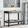 vidaXL Werkbank Schwarz 114 x 54 x 91 cm Sperrholz und Metall