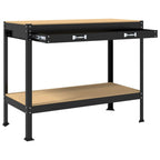 vidaXL Werkbank Schwarz 114 x 54 x 91 cm Sperrholz und Metall
