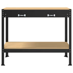 vidaXL Werkbank Schwarz 114 x 54 x 91 cm Sperrholz und Metall