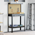 vidaXL Werkbank Schwarz 81 x 41 x 145 cm Holzwerkstoff und Metall