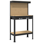 vidaXL Werkbank Schwarz 81 x 41 x 145 cm Holzwerkstoff und Metall