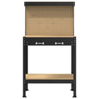 vidaXL Werkbank Schwarz 81 x 41 x 145 cm Holzwerkstoff und Metall