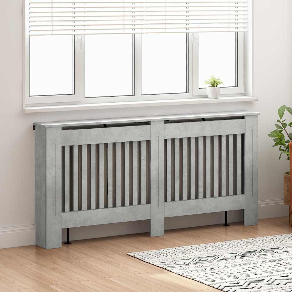 vidaXL Heizkörperabdeckung Beton Grau 172 x 19 x 81,5 cm Holzwerkstoff