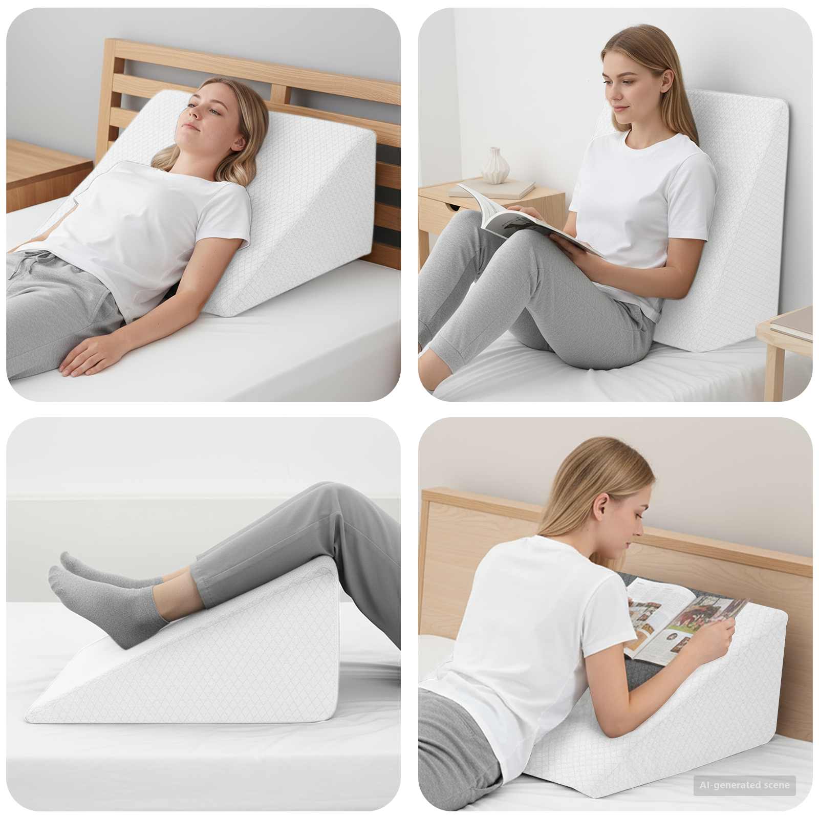 vidaXL Beinkissen Uni Weiß 60 x 50 x 30 cm Viscoschaum
