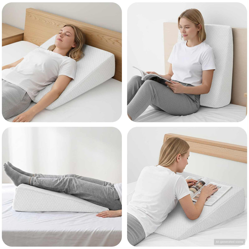 vidaXL Keil Kopfkissen Uni Weiß 69 x 64 x 19 cm Viscoschaum