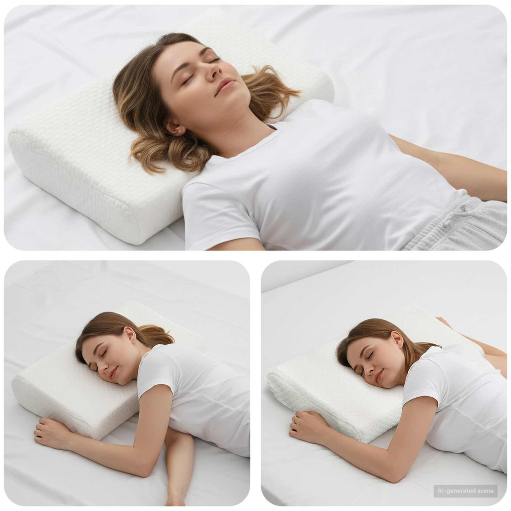 vidaXL Schlafkissen Uni Weiß 60 x 37 x 12,5 cm Viscoschaum