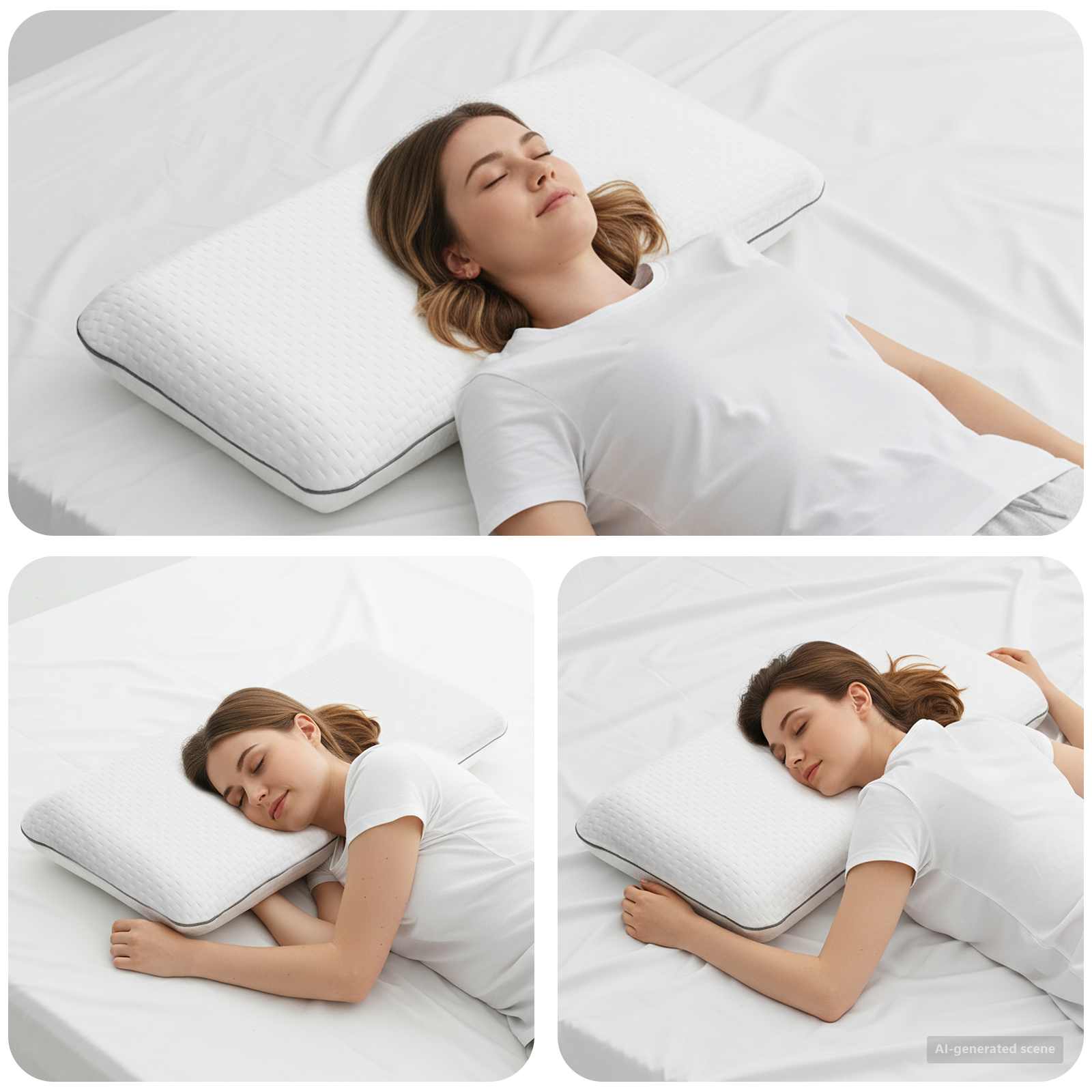 vidaXL Schlafkissen Uni Weiß 80 x 40 x 12 cm Gelschaum