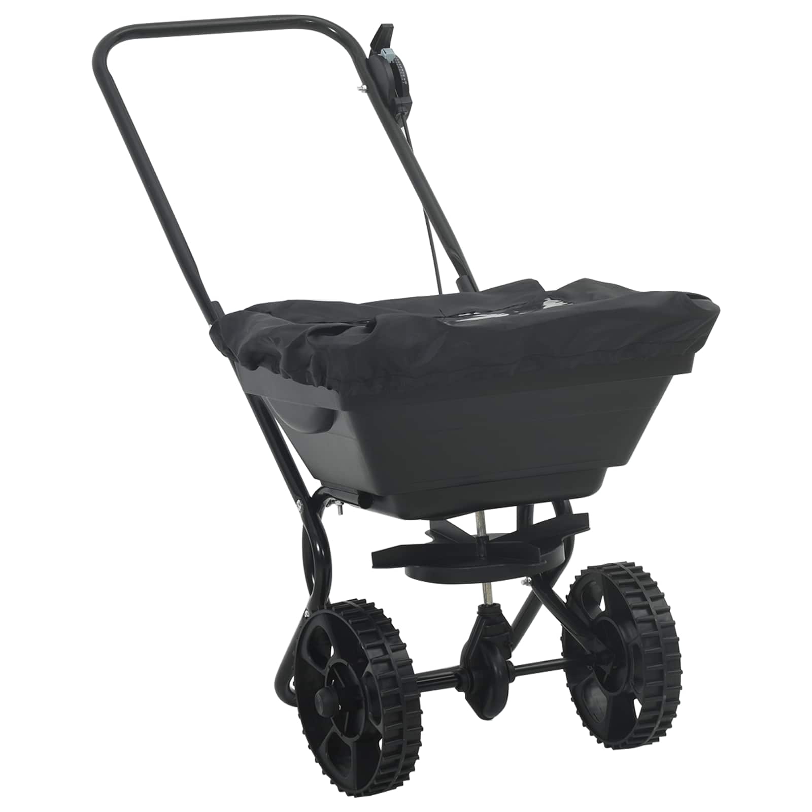 vidaXL Streuer Schwarz 82 x 46 x 75 cm PVC und Stahl