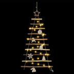 vidaXL Weihnachtsbaum mit 30 LEDs Natur 90 cm Massives Eschenholz