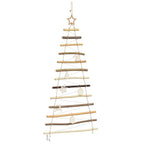 vidaXL Weihnachtsbaum mit 50 LEDs Natur 120 cm Massives Eschenholz