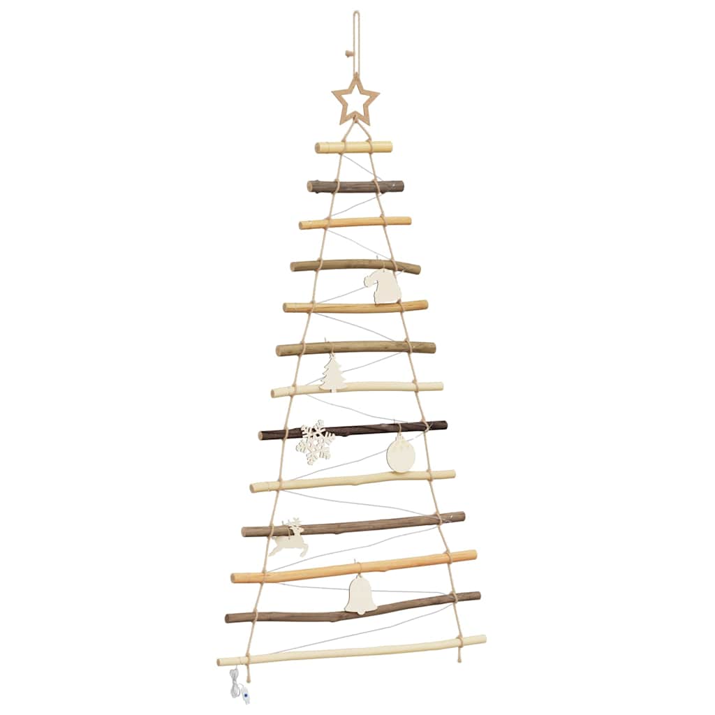 vidaXL Weihnachtsbaum mit 50 LEDs Natur 120 cm Massives Eschenholz