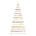 vidaXL Weihnachtsbaum mit 50 LEDs Natur 120 cm Massives Eschenholz