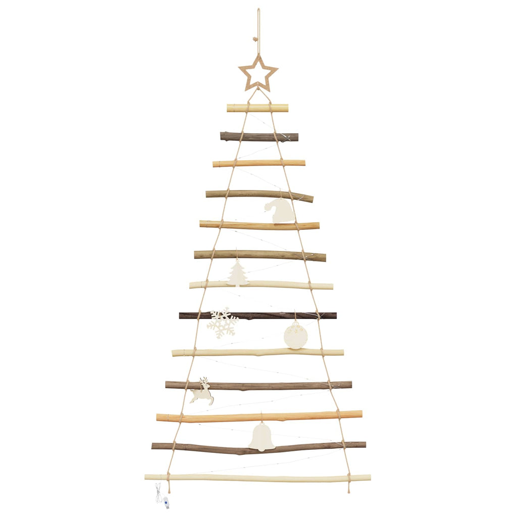 vidaXL Weihnachtsbaum mit 50 LEDs Natur 120 cm Massives Eschenholz