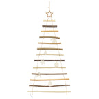 vidaXL Weihnachtsbaum mit 50 LEDs Natur 120 cm Massives Eschenholz