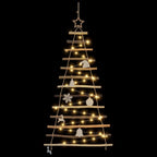 vidaXL Weihnachtsbaum mit 50 LEDs Natur 120 cm Massives Eschenholz